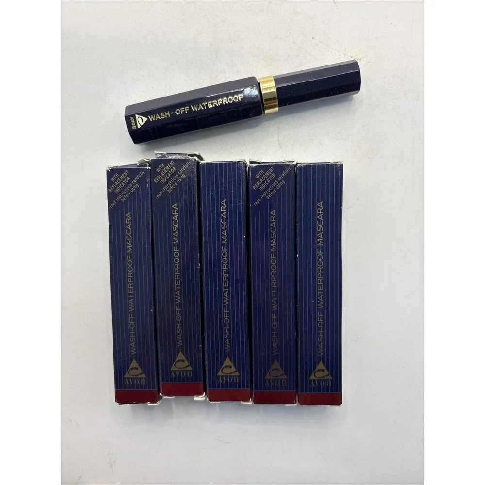 Vtg Avon Wash-Off Waterproof Mascara Black NOS Lot Of 5 In Box Prop